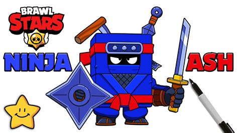 How To Draw Ninja Ash 🥋 | Brawl Stars | New Brawler Skin - YouTube