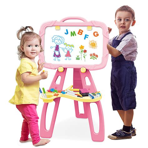 4 in 1 Kids Art Easel Standing Easel Table Easel, Double Sided Magnetic ...