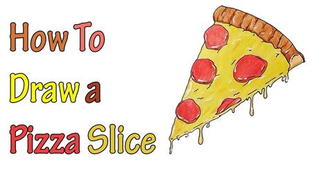 How to Draw a Pizza Slice - EASY FOR KIDS - YouTube