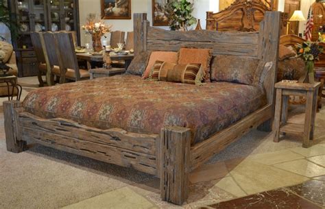 Rustic King Bed: Custom Western Style Wood Bed - BRS178A | Rustic ...