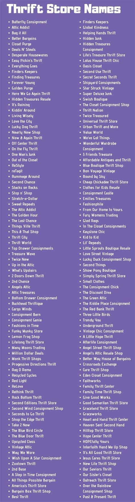 Thrift Shop Name Ideas Thrift Shop Name Generator Shop Name