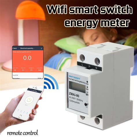 Smart Life Tuya APP Single Phase Din Rail WIFI Smart Energy Meter Power Consumption kWh Meter ...