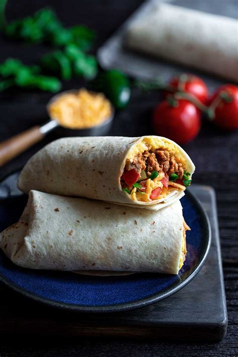 Cheddar and Chorizo Breakfast Burritos - Savory Simple