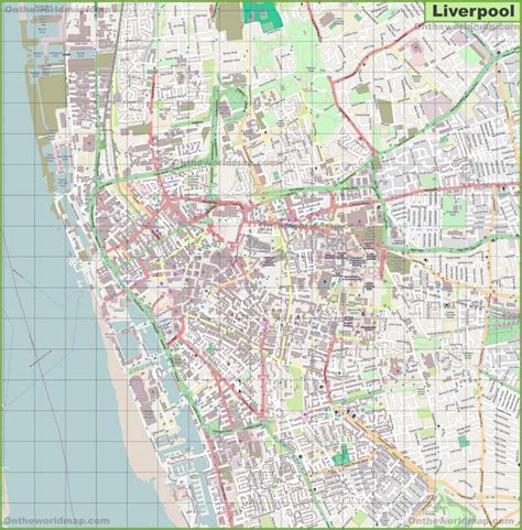 Large detailed map of Liverpool - Ontheworldmap.com