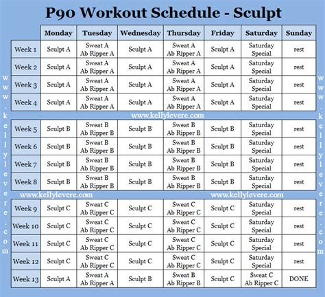 Power 90 Workout Schedule | Blog Dandk