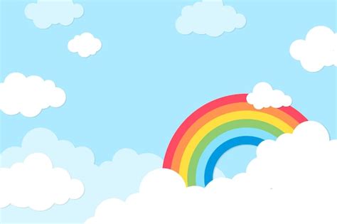 Free Vector | Rainbow background, pastel paper cut design vector