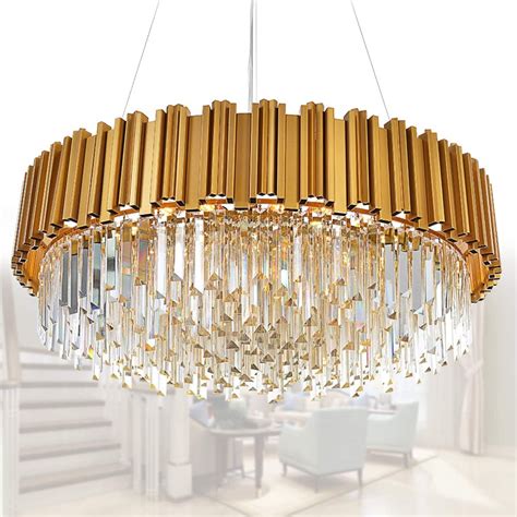 MEELIGHTING Raindrop Gold Modern Crystal Chandelier Lights Luxury ...