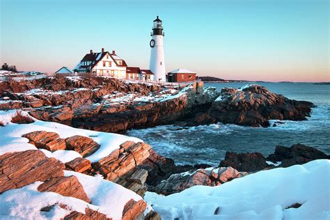 Portland Head Lighthouse Winter Sunrise Photograph by Eric Gendron