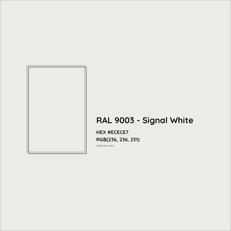 About RAL 9003 - Signal White Color - Color codes, similar colors and paints - colorxs.com