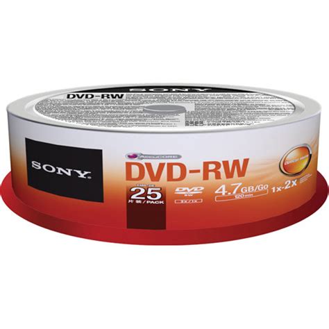 Sony DVD-RW 4.7GB Recordable Media Spindle (25 Discs) 25DMW47SPM