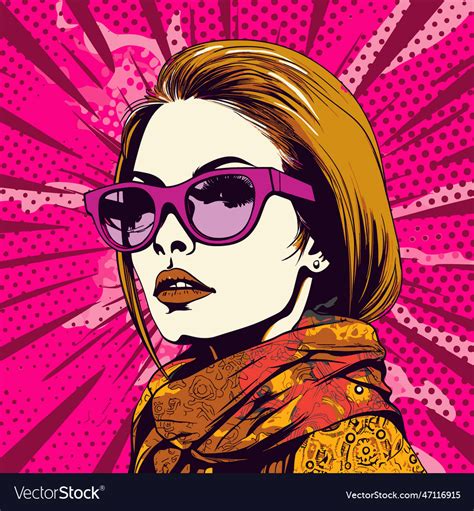 Pop art style portrait Royalty Free Vector Image