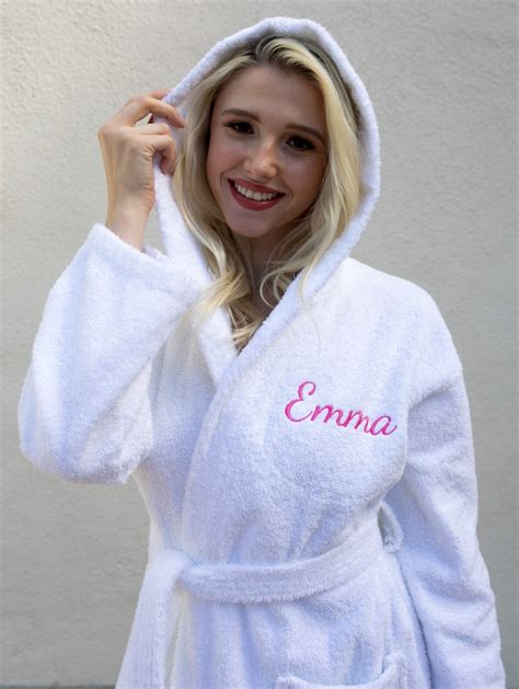 Personalized Hooded Terry Bath Robe Monogrammed Bath Robe - Etsy