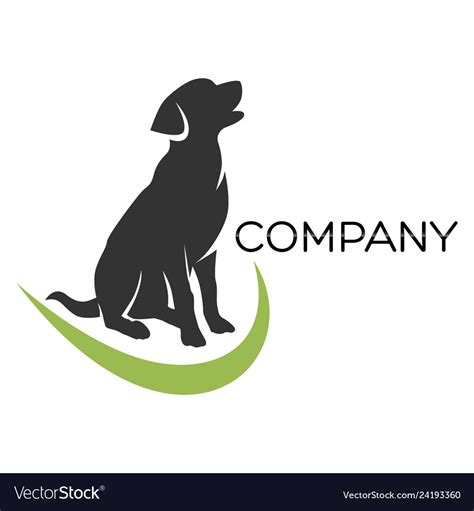 Sitting dog logo Royalty Free Vector Image - VectorStock