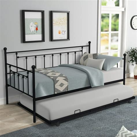 Metal Trundle Bed Frame, Twin Trundle Beds with Trundle Included, SEGMART Daybed & Trundle w ...