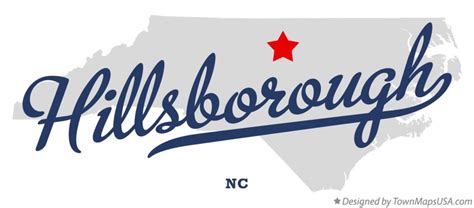 Map of Hillsborough, NC, North Carolina