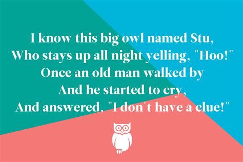 10 Quirky Limericks for Kids That Everyone Will Find Funny | Limerick for kids, Funny kids ...