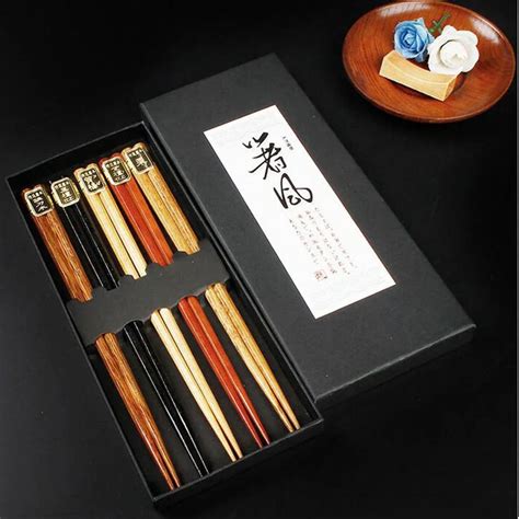 50set 5pair/set Chinese Wooden Chopsticks Tableware Anti skid Household ...