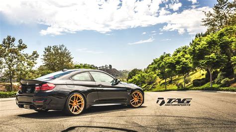 BMW M4 Coupe on Matte Black HRE and Gold MORR Wheels | Carscoops