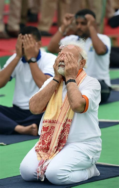 Pix: Narendra Modi does yoga in Mysuru - Rediff.com India News