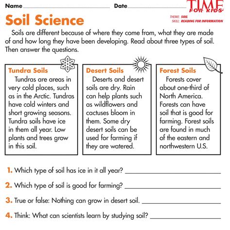 Types Of Soil Worksheets