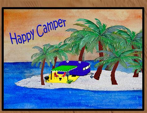 Happy Camper Trailer....Camper/RV floor mat rug from art