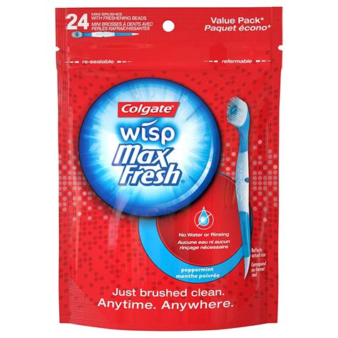 Colgate Max Fresh Wisp Disposable Mini Toothbrush, Peppermint - 24 Count | Brushing teeth ...