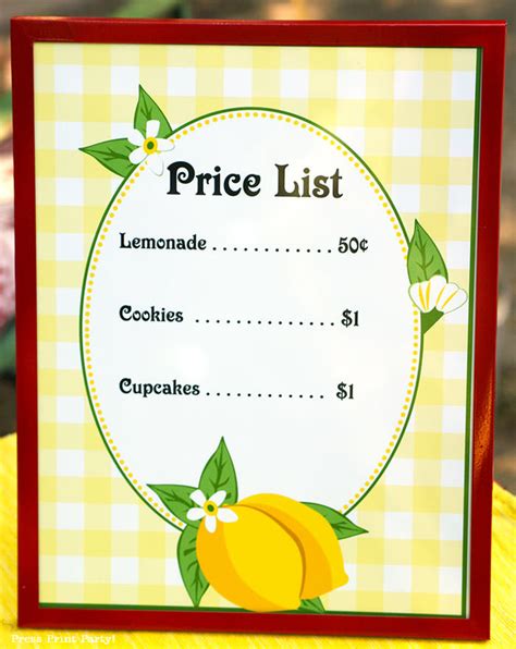 Free Lemonade Stand Printables and Ideas - Press Print Party!