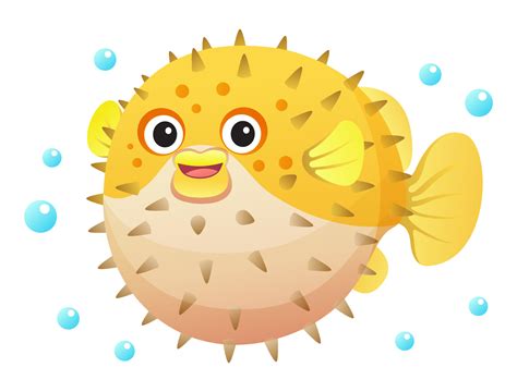 Cute puffer fish cartoon illustration isolated on white background 6607699 Vector Art at Vecteezy