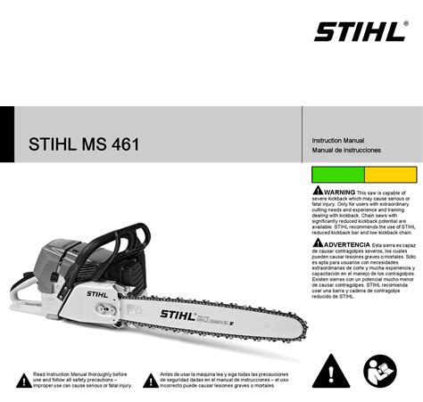 STIHL MS 461 INSTRUCTION MANUAL Pdf Download | ManualsLib