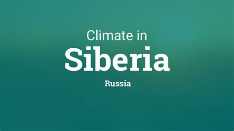 Climate & Weather Averages in Siberia, Russia