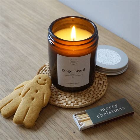 Gingerbread Christmas Candle + Matches Gift Set By wick + wonder ...