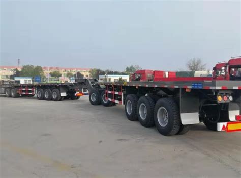 30FT Double Flatbed Semi Trailer Road Train