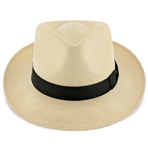 Mens Stetson Retro High Quality Panama Straw Fedora Hat