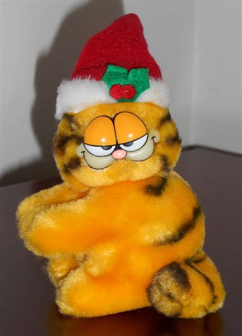 Garfield the Cat 4 Inch Plush Santa Clip-On Ornament Stuffed Animal Toy Dakin Christmas Tree ...