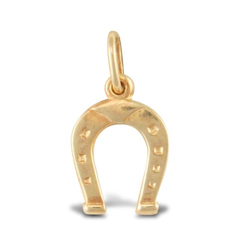 Ladies 9ct Yellow Gold Horseshoe Charm Pendant