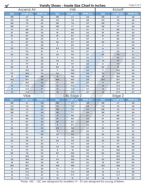 Sizing Information | Varsity Shop | Shop Cheer Shoes & Apparel - Varsity Shop