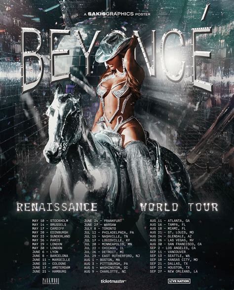 Beyonce Renaissance World Tour 2023 Tour Dates Poster By Chan Chan