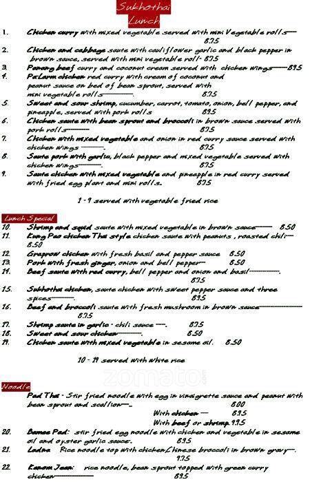 Sukhothai Menu, Menu for Sukhothai, New Tampa, Tampa Bay - Urbanspoon ...