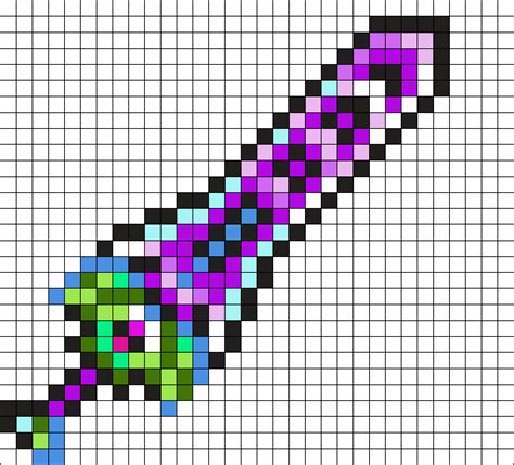 Terraria Zenith Sword Perler Bead Pattern | Bead Sprites | Misc Fuse Bead Patterns