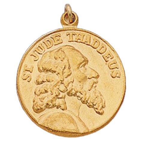 14K Gold St Jude Thaddeus Medal 13.0 mm