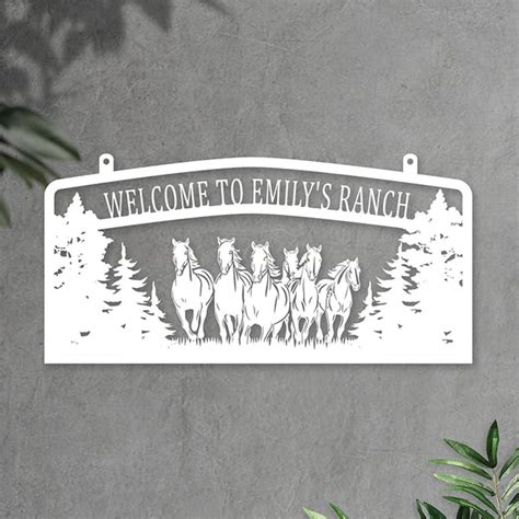 Personalized Horse Metal Ranch Sign Metal Horse Wall Art - iWantDIY