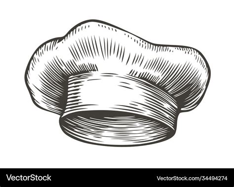 Chef hat sketch cooking vintage Royalty Free Vector Image