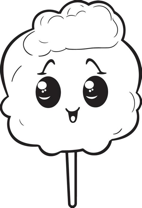 Cotton Candy Coloring Page 34039582 Vector Art at Vecteezy