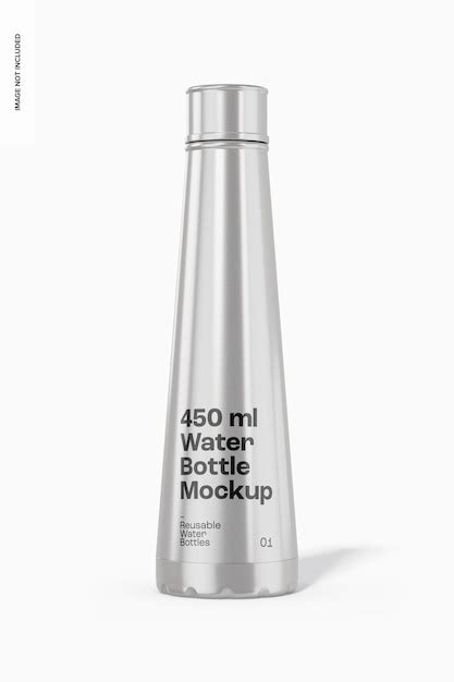 Premium PSD | 450 ml Water Bottle Mockup, Front View