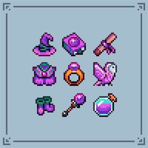 Wizard Icon Set - 77 unique 16x16 pixel art icons - Release ...