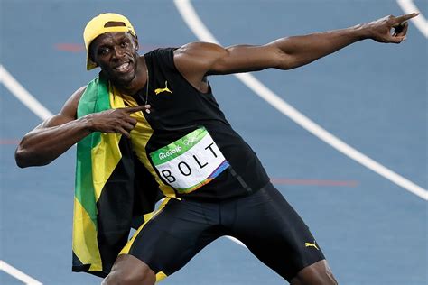 Usain Bolt claims record third 100m title in Rio