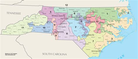 Gerrymandering: North Carolina congressional districts (current ...