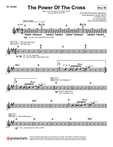 The Power Of The Cross Acoustic Guitar Sheet Music PDF (Casting Crowns) - PraiseCharts