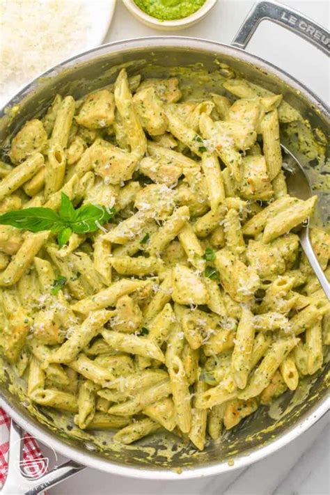 Creamy Chicken Pesto Pasta - Little Sunny Kitchen