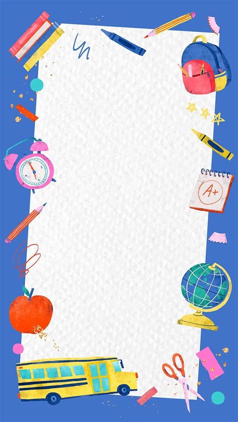 Download premium vector of Blue back to school frame mobile phone ...